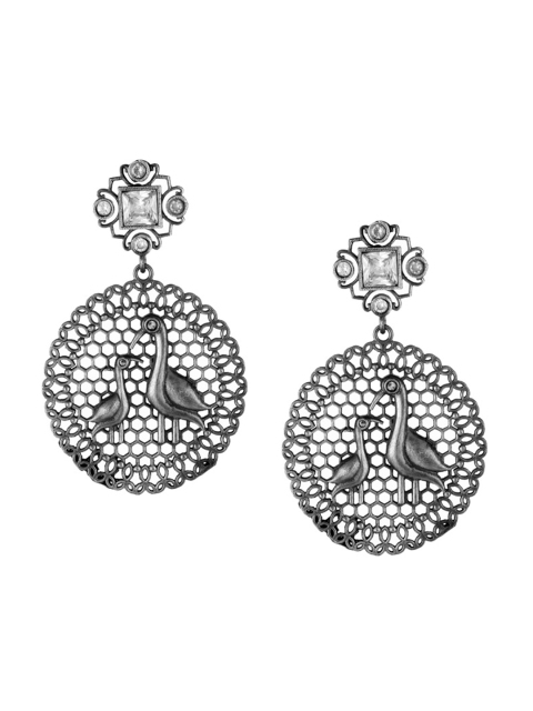 

Adwitiya Collection Silver Contemporary Drop Earrings