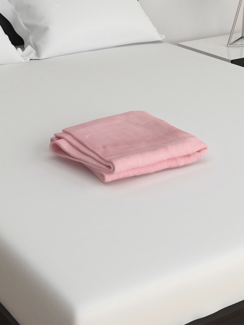 

Home Centre Peach-Coloured Solid AC Room 240 GSM Single Bed Blanket