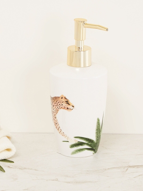 

Home Centre White & Gold-Toned Wilderness Printed Ceramic Soap Dispenser