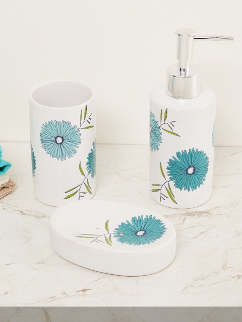 

Home Centre Set Of 3 Printed Stoneware Bath Accessory Set, Multi