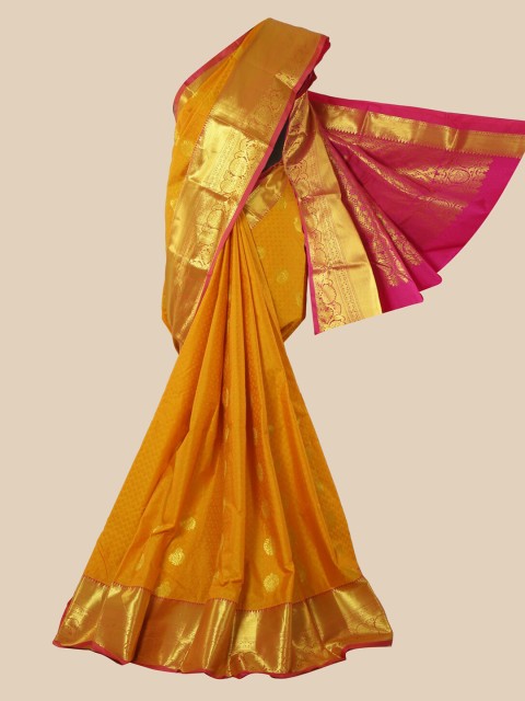 

Pothys Yellow Woven Design Silk Blend Saree