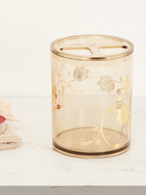 

Home Centre Gold-Toned Floral Printed Timeless Treasure Printed Toothbrush Holder