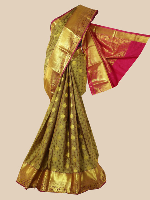 

Pothys Green Woven Design Silk Blend Saree