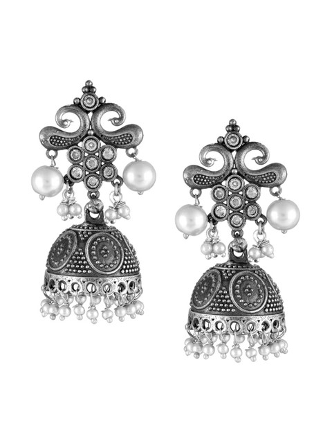 

Adwitiya Collection Silver Contemporary Jhumkas Earrings