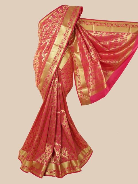 

Pothys Coral Ethnic Motifs Zari Silk Blend Saree