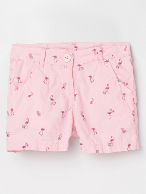 

max Girls Pink Printed Regular Fit Pure Cotton Regular Shorts