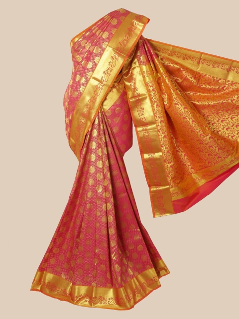 

Pothys Pink Woven Design Silk Blend Saree