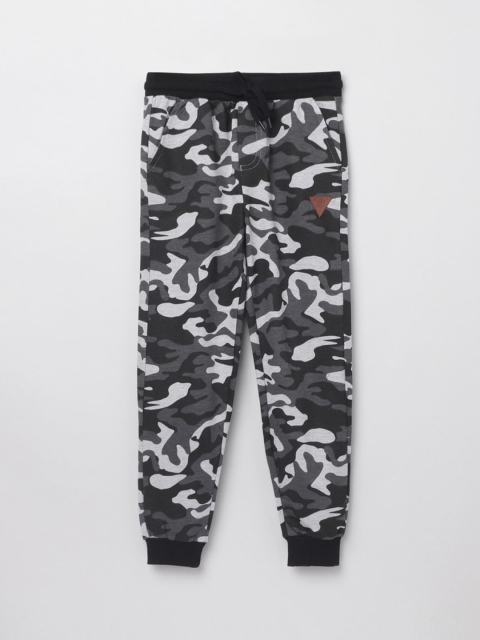 

max Boys Grey Camouflage Printed Joggers Trousers