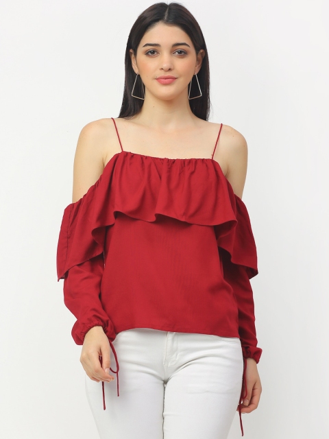 

Rigo Maroon Layered Regular Top