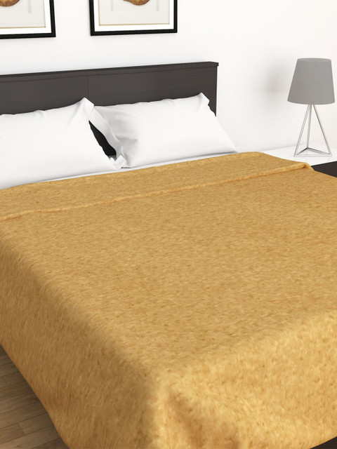 

Home Centre Mustard Yellow Solid AC Room 210 GSM Double Bed Blanket