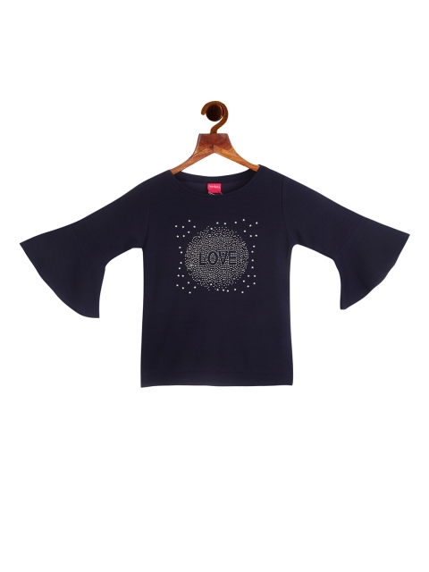 

Tiny Girl Navy Blue Regular Top