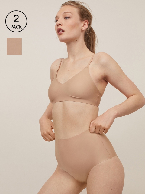

H&M Womens Beige 2-pack light shaping briefs