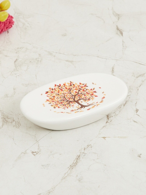 

Home Centre White & Brown Homespun Angela Ceramic Soap Dish