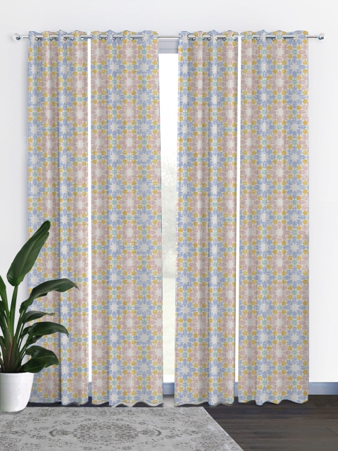 

HOUZZCODE Unisex White Abstract Curtains
