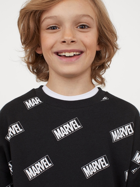 

H&M Boys Black Printed Sweatshirt