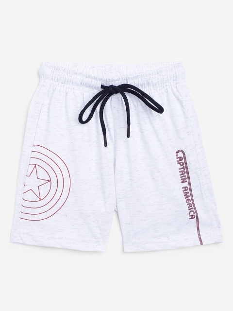 

Octave Boys White Captain America Printed Mid-Rise Cotton Regular Shorts