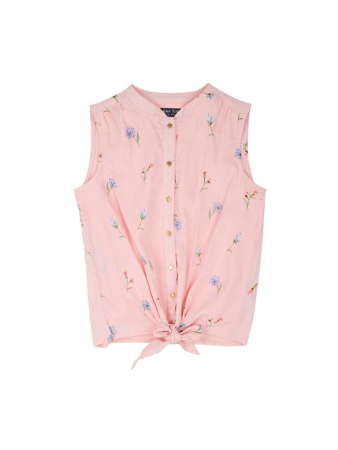 

Allen Solly Junior Pink Mandarin Collar Regular Top