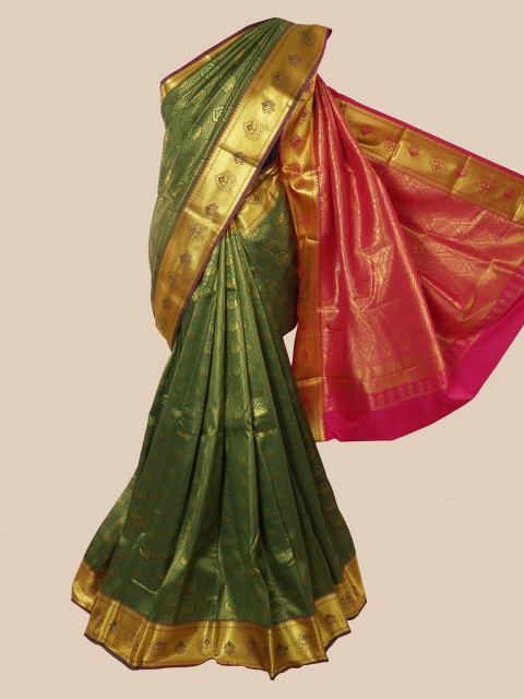 

Pothys Green Ethnic Motifs Zari Silk Blend Saree