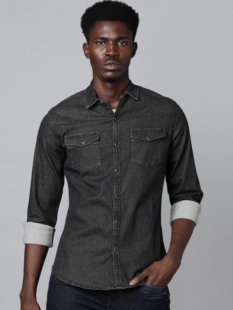 

Blue Saint Men Black Cotton Casual Shirt