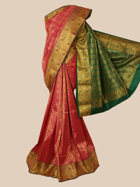 

Pothys Pink Woven Design Silk Blend Saree