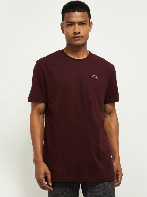 

max Men Maroon Slim Fit Cotton T-shirt