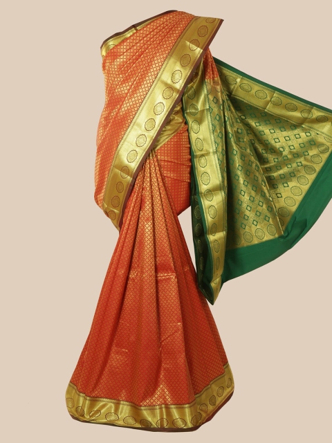 

Pothys Red Ethnic Motifs Zari Silk Blend Saree