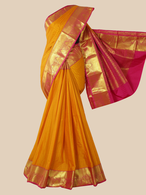 

Pothys Yellow Woven Design Silk Blend Saree