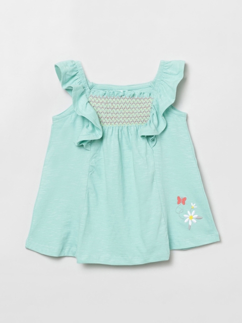 

max Girls Green A-Line Cotton Top