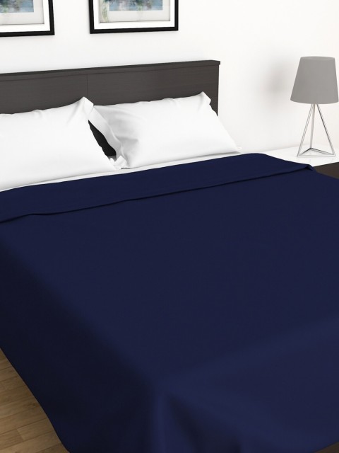 

Home Centre Navy Blue Solid AC Room 210 GSM Single Bed Dohar
