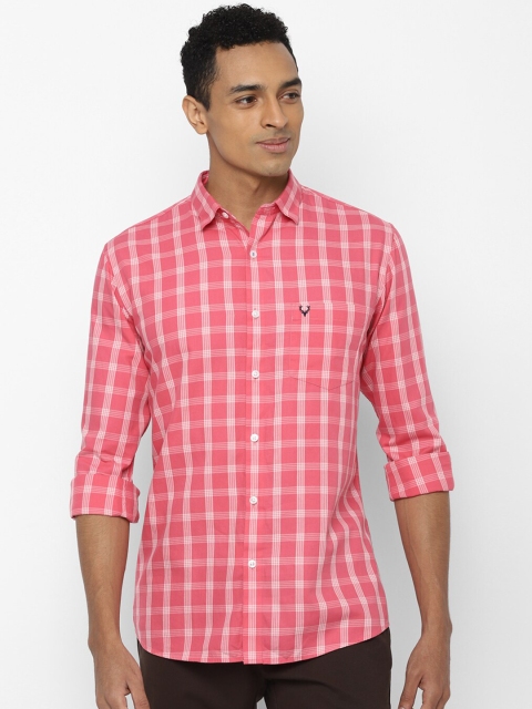 

Allen Solly Men Pink Slim Fit Checked Casual Shirt