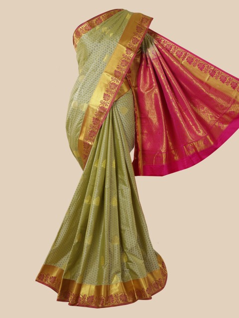 

Pothys Green Ethnic Motifs Zari Silk Blend Saree
