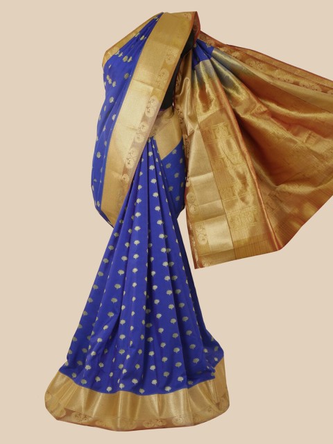 

Pothys Blue Ethnic Motifs Zari Silk Blend Saree