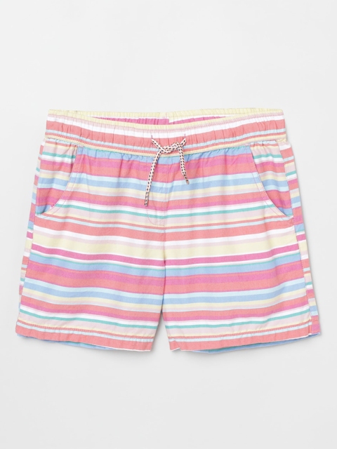

max Girls Multicoloured Striped Regular Fit Regular Shorts, Multi