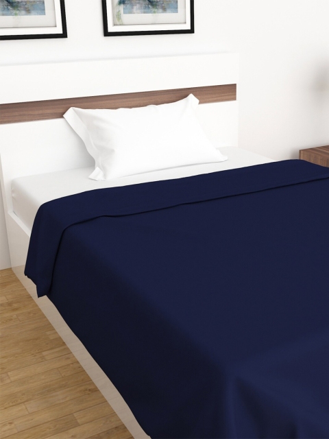 

Home Centre Navy Blue Solid AC Room 110 GSM Single Bed Blanket