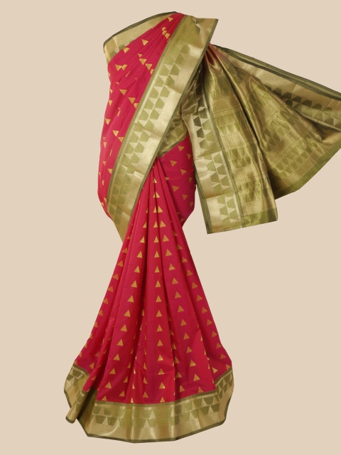 

Pothys Magenta Woven Design Silk Blend Saree