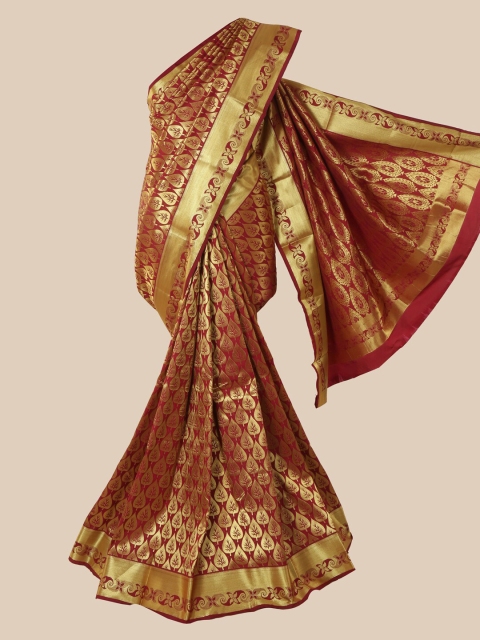 

Pothys Maroon Woven Design Zari Silk Blend Saree