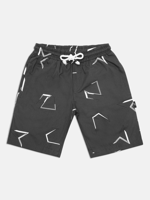 

Lil Tomatoes Boys Black Printed Regular Fit Cotton Regular Shorts