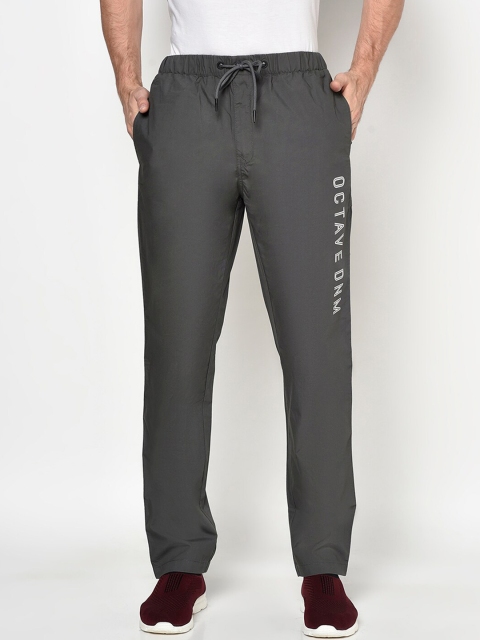 

Octave Men Charcoal Grey Solid Cotton Track Pants