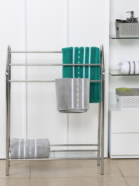 

Home Centre Silver-Toned Olega Steel Towel Stand