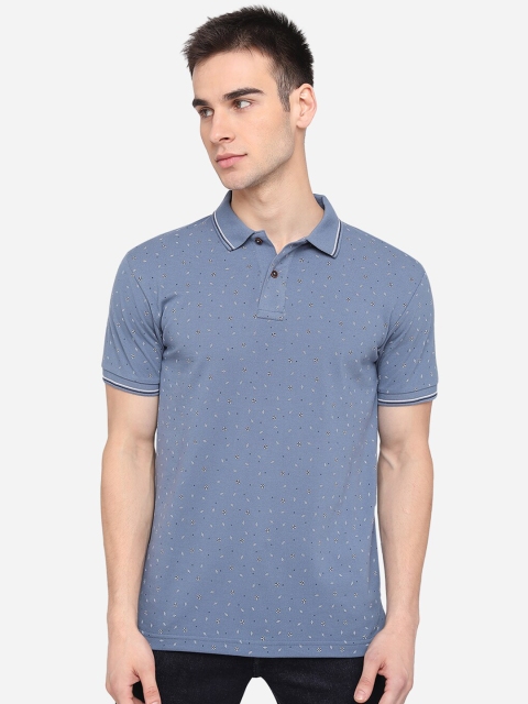 

Greenfibre Men Blue Polo Collar Slim Fit Cotton Pure Cotton T-shirt