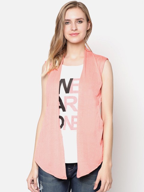 

V2 Value & Variety Peach-Coloured & White Regular Top
