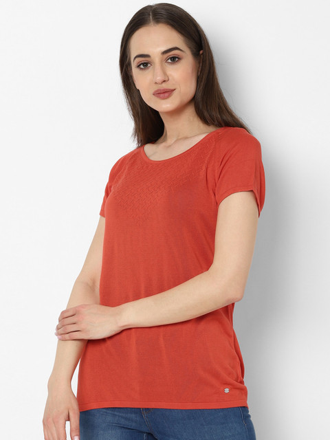

Allen Solly Woman Orange Solid Regular Top