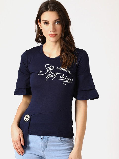 

V2 Value & Variety Navy Blue Chambray Regular Top