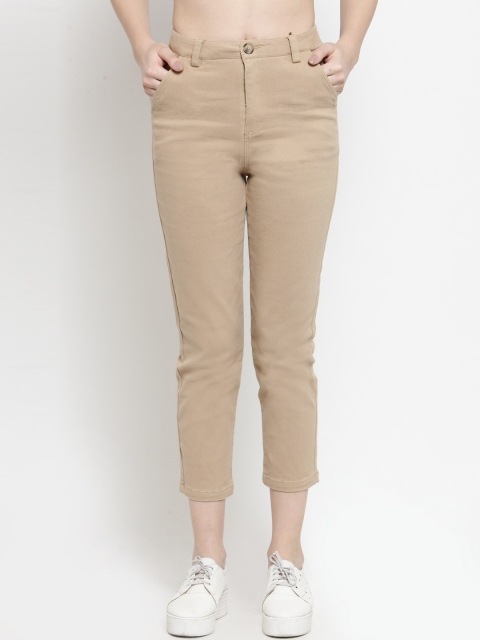 

Global Republic Women Khaki Slim Fit Solid Cigarette Trousers