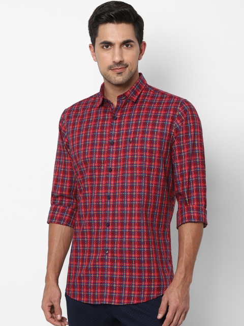 

Allen Solly Men Red & Blue Slim Fit Checked Casual Shirt
