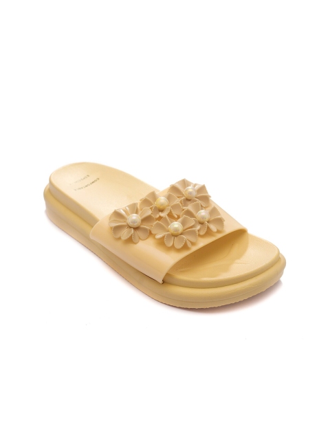 

TRENDS & TRADES Women Gold-Toned Embellished Sliders