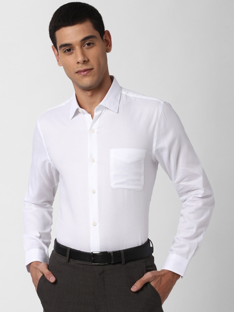 

Peter England Elite Men White Slim Fit Solid Pure Cotton Formal Shirt