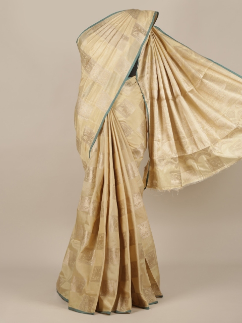 

Pothys Beige Woven Design Jute Silk Saree