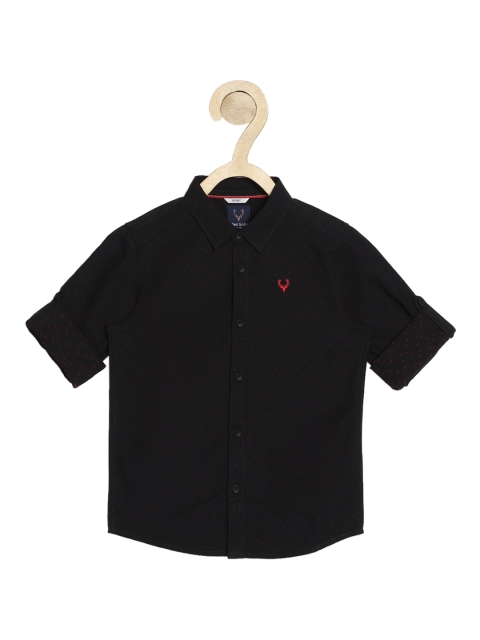 

Allen Solly Junior Boys Black Slim Fit Solid Pure Cotton Casual Shirt