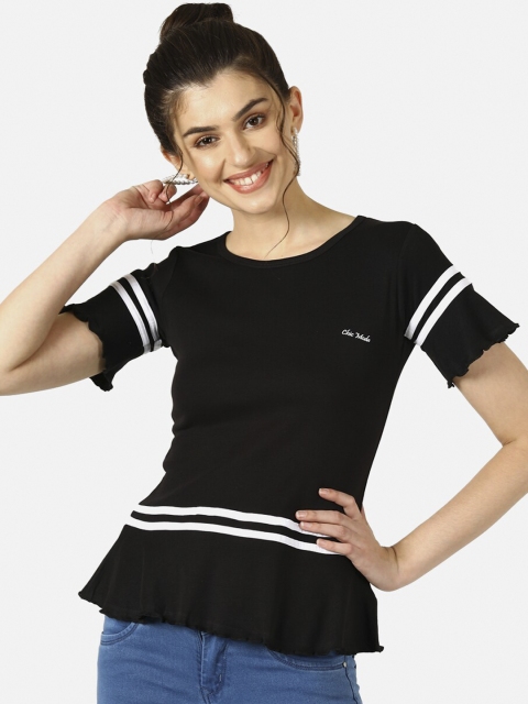 

V2 Value & Variety Black Peplum Top
